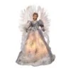 Kurt Adler 16-Inch Fiber Optic White, Silver, And Gray Angel Tree Topper