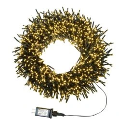 Kurt Adler 2000-Light 65-Foot Cluster Garland With Warm White LED Lights