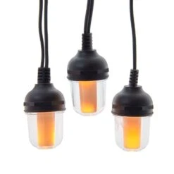 Kurt Adler 100-Light 10-Piece Lantern With Flicker Flame Light Set