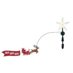 Kurt Adler 19.7-Inch LED Star Tree Topper With Rotating Santa