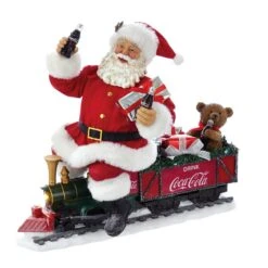 Kurt Adler 13-Inch Battery-Operated Coca-Cola Santa Train With LED Garland
