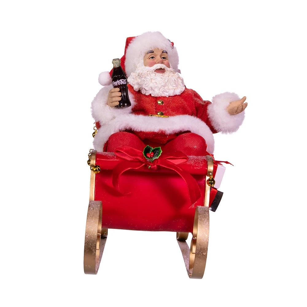 Kurt Adler 10-Inch Coca-Cola Santa In Sleigh Table Piece - Image 4