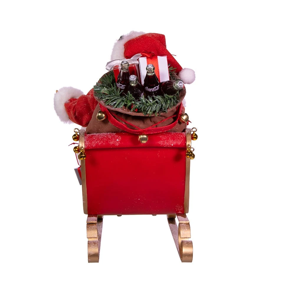 Kurt Adler 10-Inch Coca-Cola Santa In Sleigh Table Piece - Image 5