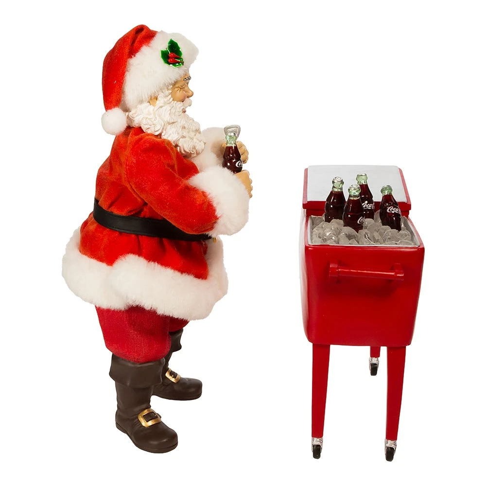 Kurt Adler Coke Santa With Table Cooler, 2 Piece Set - Image 2