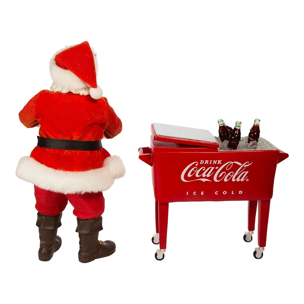 Kurt Adler Coke Santa With Table Cooler, 2 Piece Set - Image 3