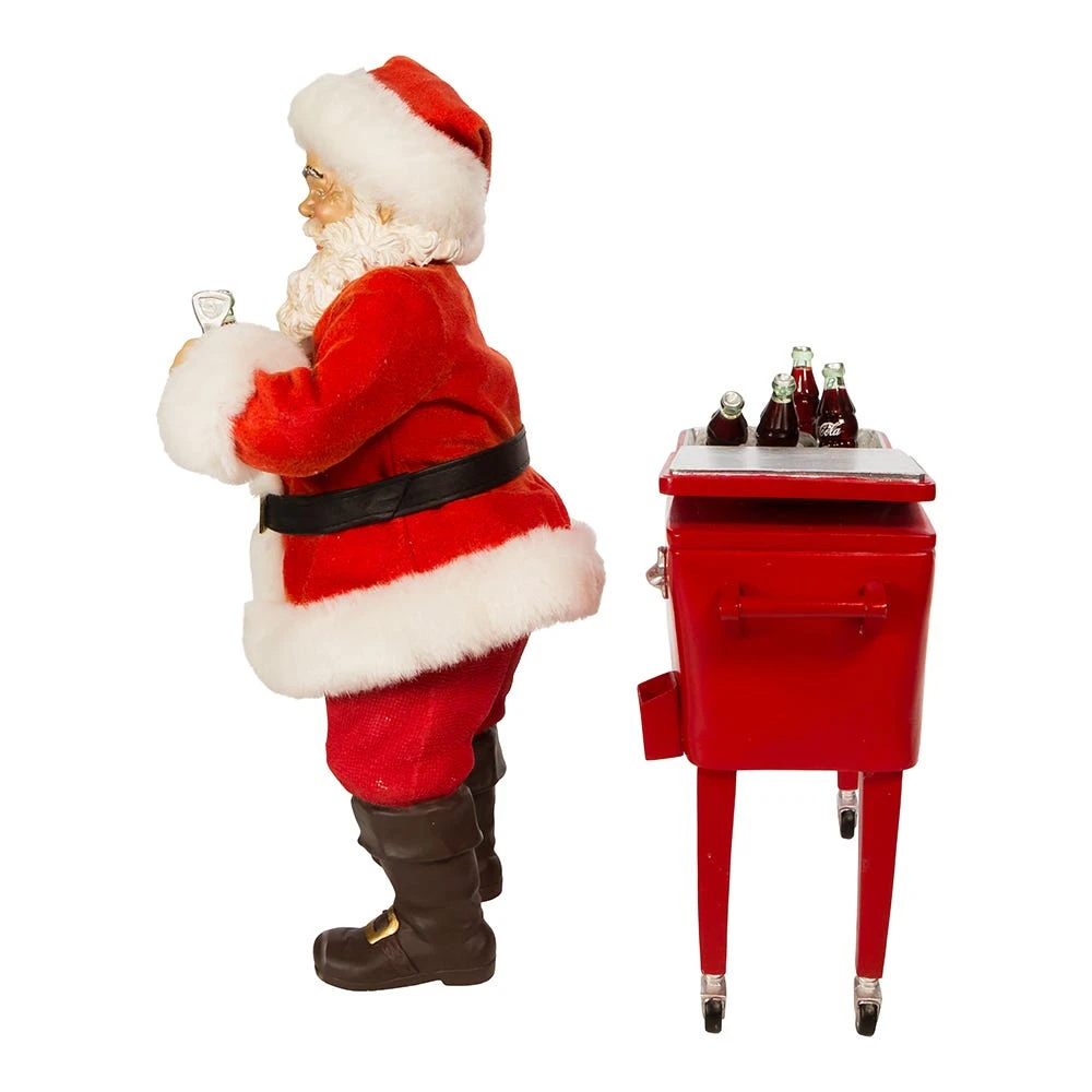 Kurt Adler Coke Santa With Table Cooler, 2 Piece Set - Image 4