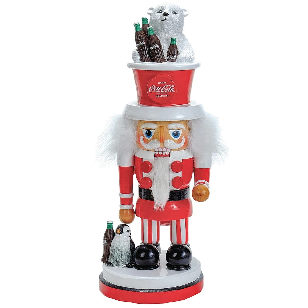 Kurt Adler 15-Inch Coca-Cola Hollywood Nutcracker With Polar Bear Hat