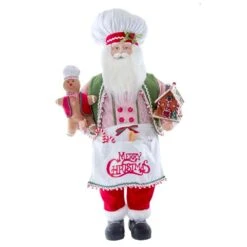 Kurt Adler 40-Inch Christmas Chef Santa With Gingerbread