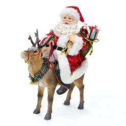 Kurt Adler 11.5-Inch Fabriché™ Santa On Reindeer