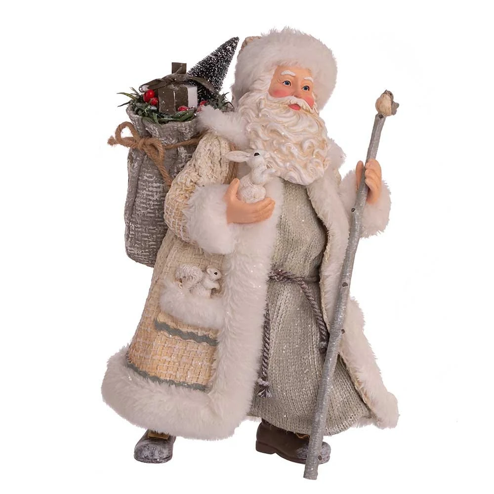 Kurt Adler 10.5-Inch Fabriché Snowy Woods Santa - Image 2