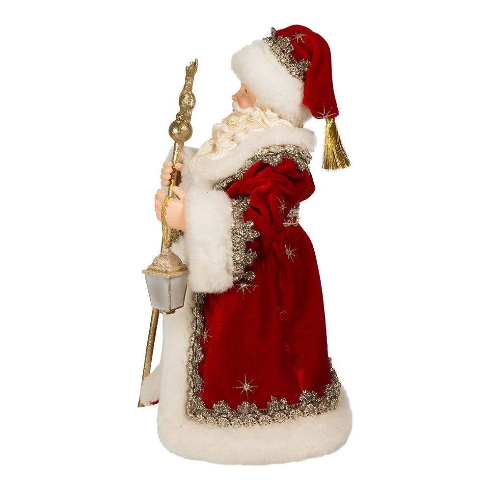 Kurt Adler 10.5-Inch Fabriché Regal Red Santa Table Piece - Image 4