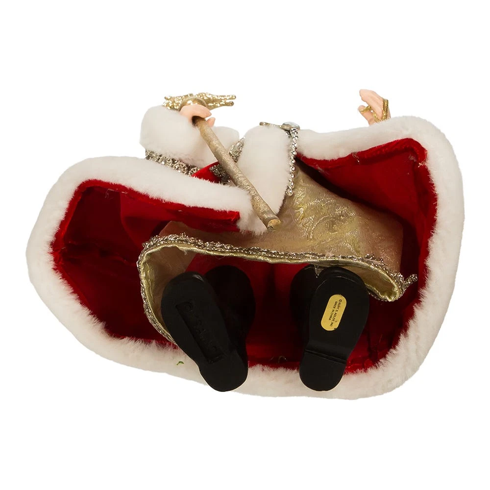 Kurt Adler 10.5-Inch Fabriché Regal Red Santa Table Piece - Image 6