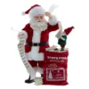 Kurt Adler 10.5-Inch Fabriché Santa With Mail And Elf