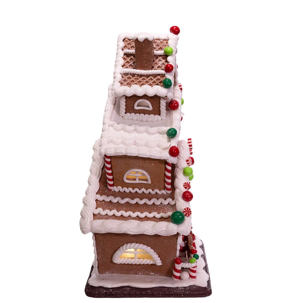 Kurt Adler 13-Inch Gingerbread Cookie 3-Layered LED House - Image 3