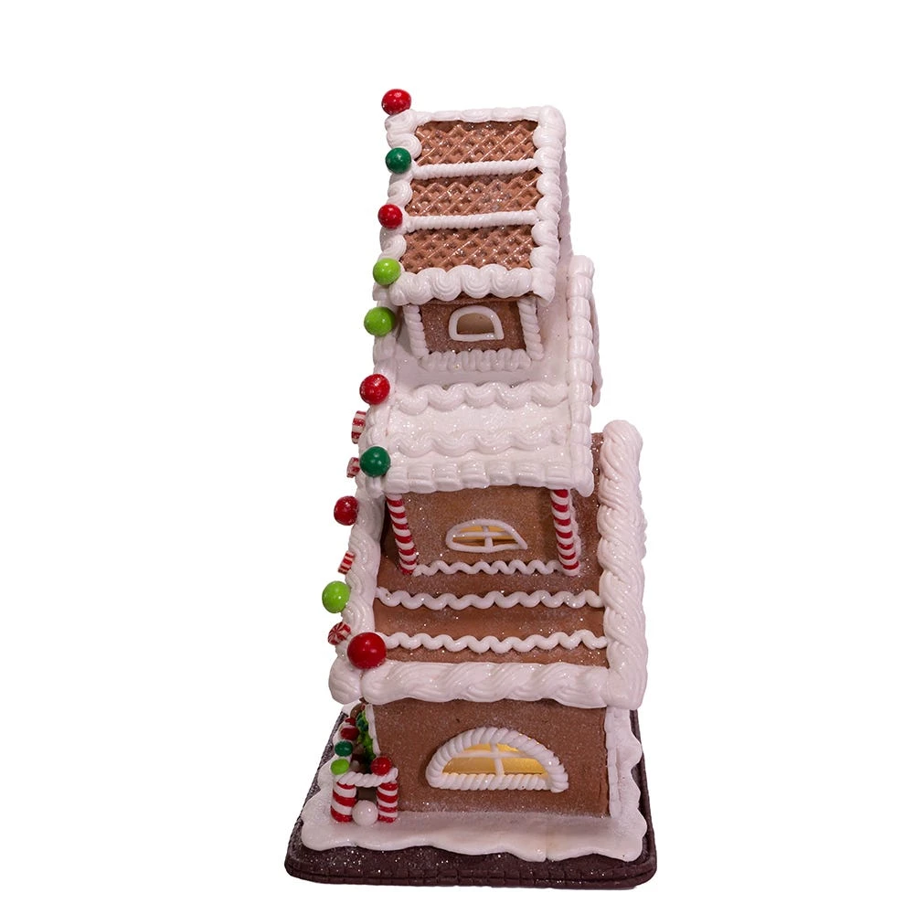 Kurt Adler 13-Inch Gingerbread Cookie 3-Layered LED House - Image 4