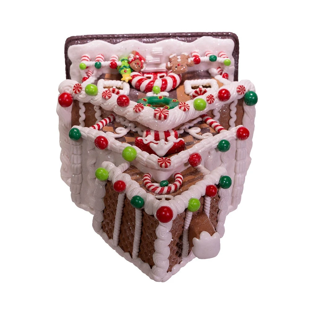 Kurt Adler 13-Inch Gingerbread Cookie 3-Layered LED House - Image 6