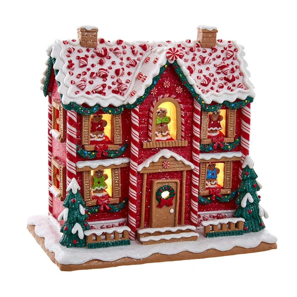 Kurt Adler 9.5-Inch Battery-Operated Gingerbread LED House With Music Box