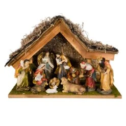 Kurt Adler 12-Inch Nativity Set With Stable And 10 Figures
