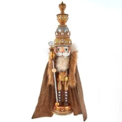 Kurt Adler 17.5-Inch Hollywood Gold With Fuzzy Cape King Nutcracker