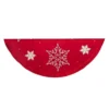 Kurt Adler 60-Inch Red Snowflake Embroidered And Pleated Tree Skirt