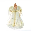 Kurt Adler 14-Inch Battery-Operated Ivory And Gold LED Angel Treetop