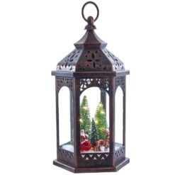 Kurt Adler 13-Inch Battery-Operated Lighted Lantern With Santa