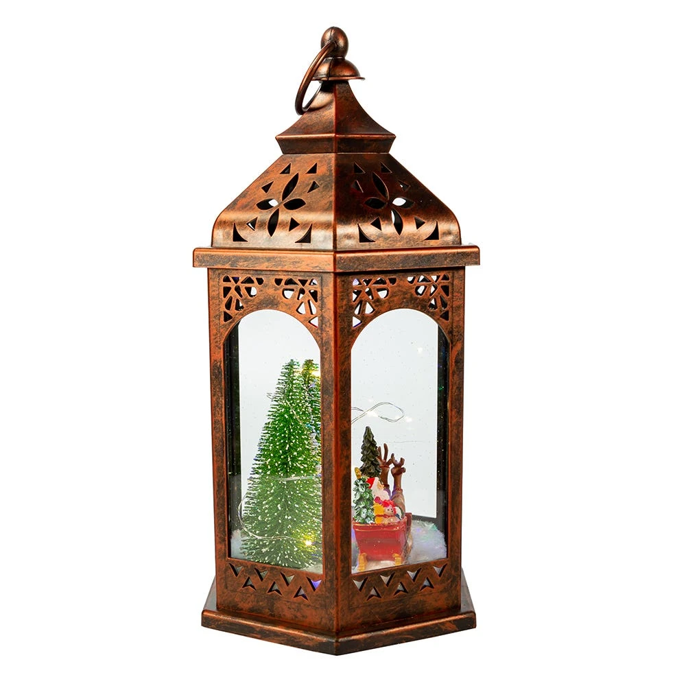 Kurt Adler 13-Inch Battery-Operated Lighted Lantern With Santa - Image 2