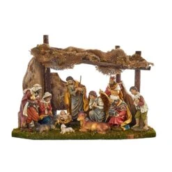Kurt Adler Nativity Set With 11 Figures And Stable
