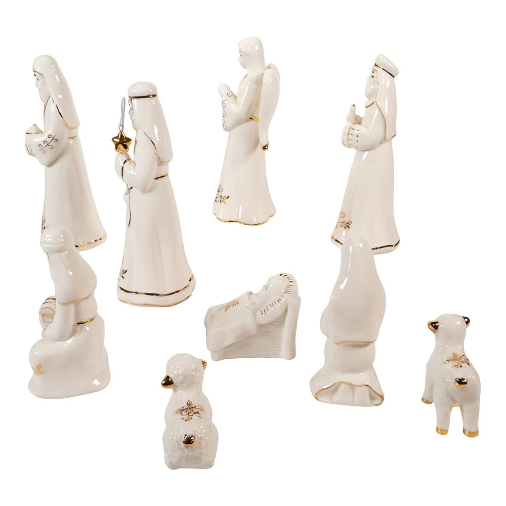 Kurt Adler 2-6.75-Inch Gold And White Nativity Table Piece, 9 Piece Set - Image 4