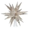 Kurt Adler 12-Inch Champagne And Silver Glitter Moravian Star Treetop