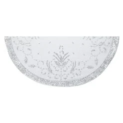 Kurt Adler 48-Inch Silver Hand Embroidered Treeskirt