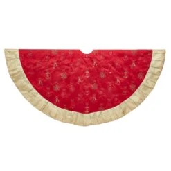 Kurt Adler 60-Inch Red And Gold Ornament Tree Skirt