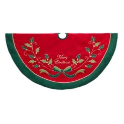 Kurt Adler 48-Inch Red And Green With Holly Tree Skirt