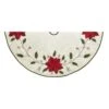 Kurt Adler 54-Inch Ivory With Holly Leaves And Poinsettia Tree Skirt