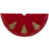 Kurt Adler 60-Inch Red Tree Skirt With Green Embroidered Tree Design