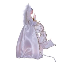 Kurt Adler 10-Light 12-Inch Ivory And Gold Black Angel Treetop