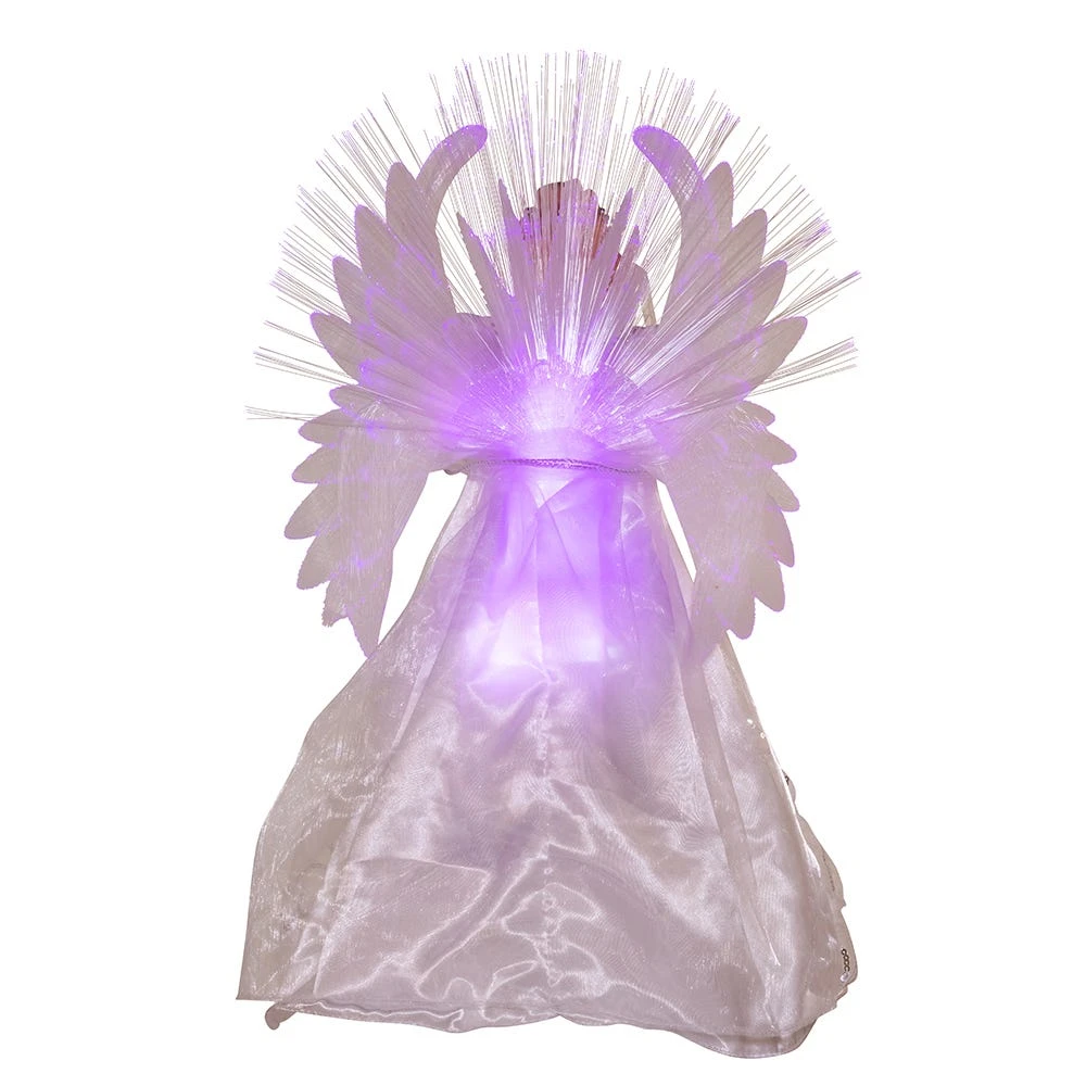 Kurt Adler 18-inch White And Silver Fiber-Optic LED Angel Treetop - Image 5