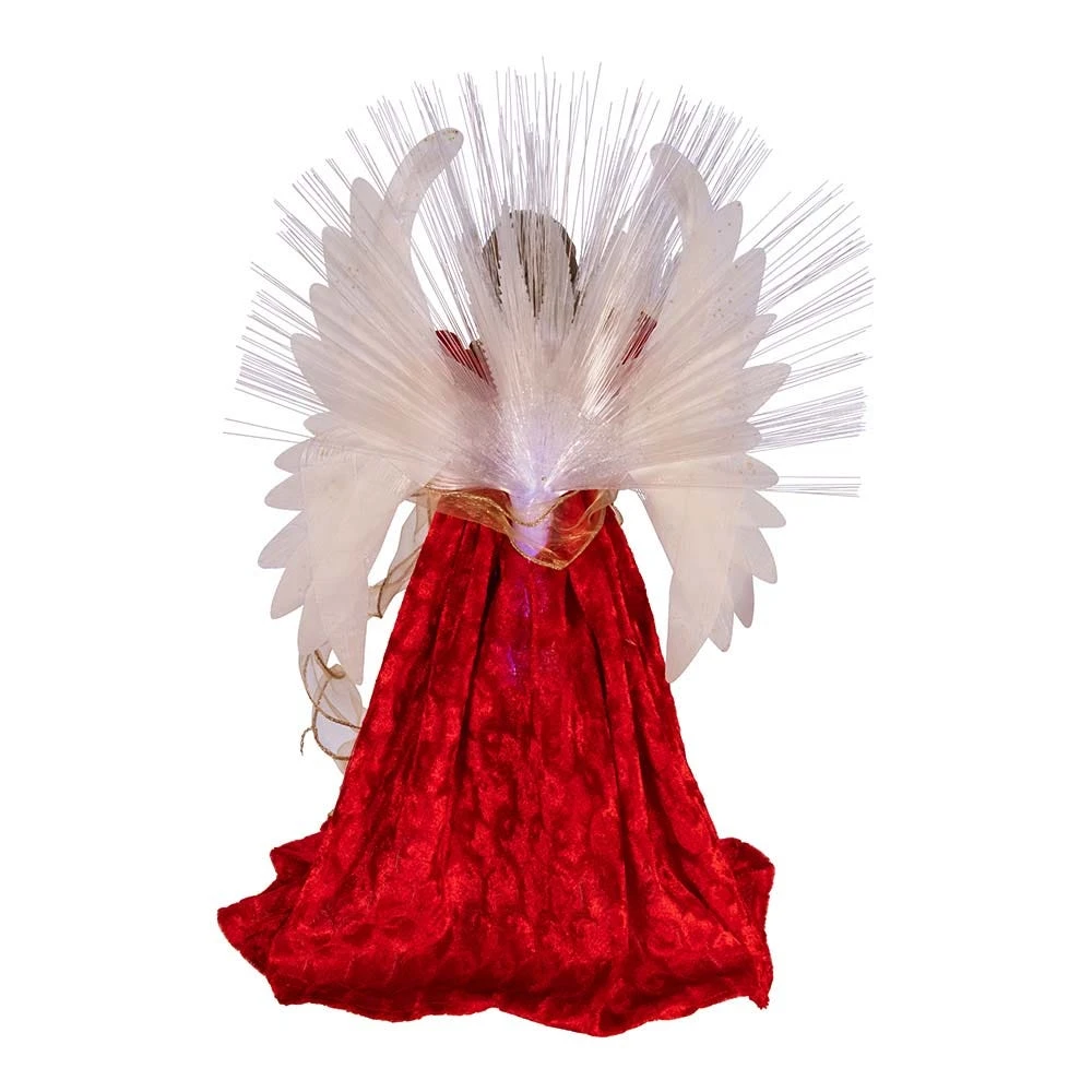 Kurt Adler 18-inch Red And Gold Multi-colored LED Fiber-Optic Angel Treetop - Image 5