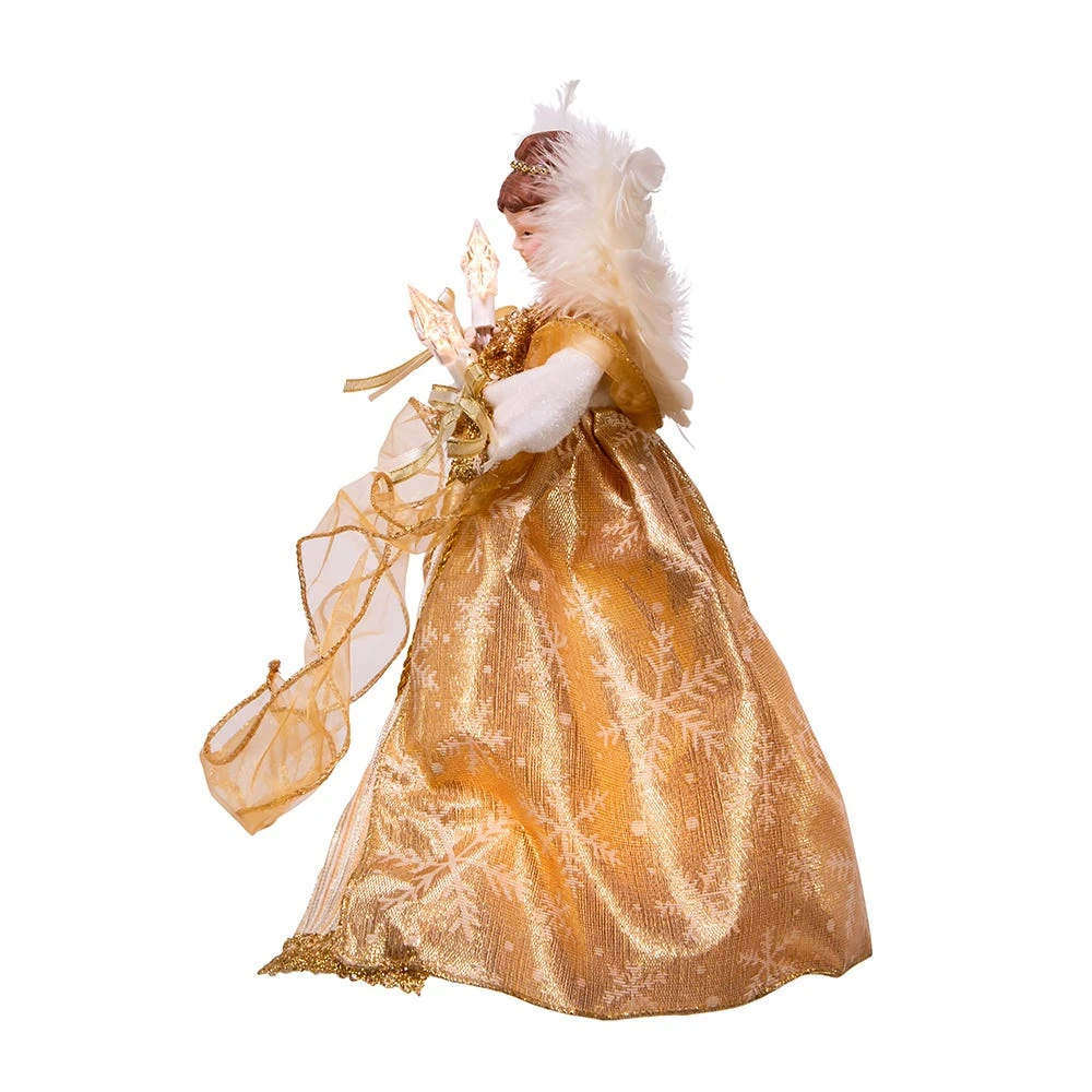 Kurt Adler 12-Inch UL 10-Light Gold Angel Treetop - Image 4