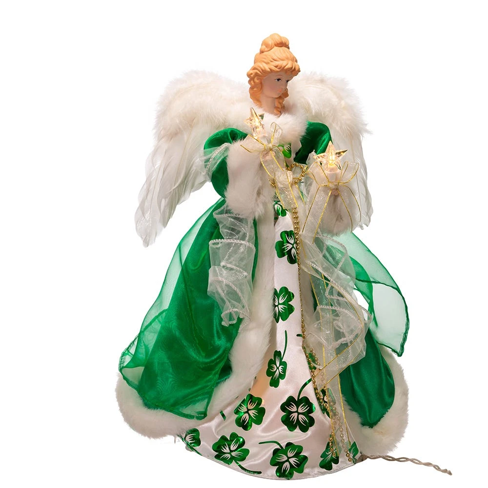 Kurt Adler 16-Inch UL 10-Light Irish Angel Tree Top - Image 2