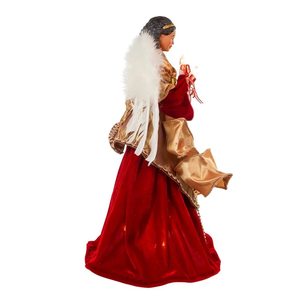 Kurt Adler 16-Inch Red/Gold Black Angel Tree Topper - Image 2