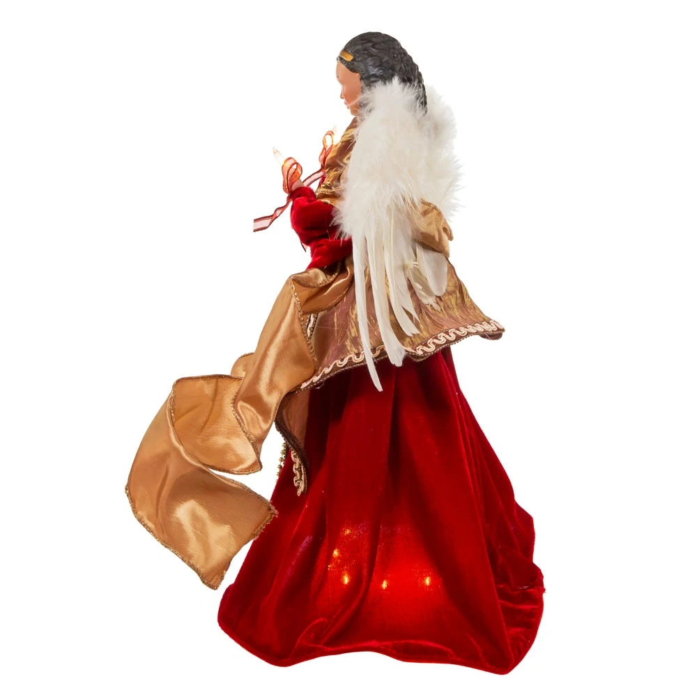 Kurt Adler 16-Inch Red/Gold Black Angel Tree Topper - Image 3