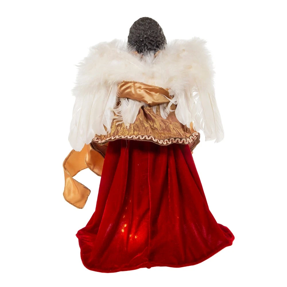 Kurt Adler 16-Inch Red/Gold Black Angel Tree Topper - Image 4