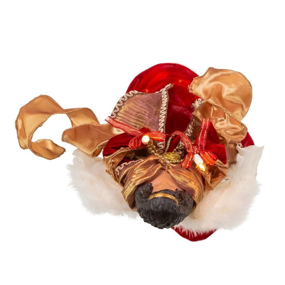 Kurt Adler 16-Inch Red/Gold Black Angel Tree Topper - Image 5